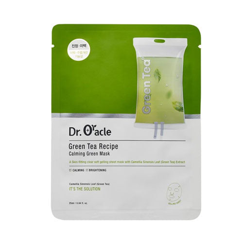 Успокаивающая зеленая маска с экстрактом зеленого чая Dr. Oracle Green Tea Recipe Calming Green Mask  1 pcs*25 ml
