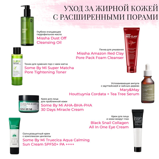 Набор уходовой косметики для жирной кожи с расширенными порами