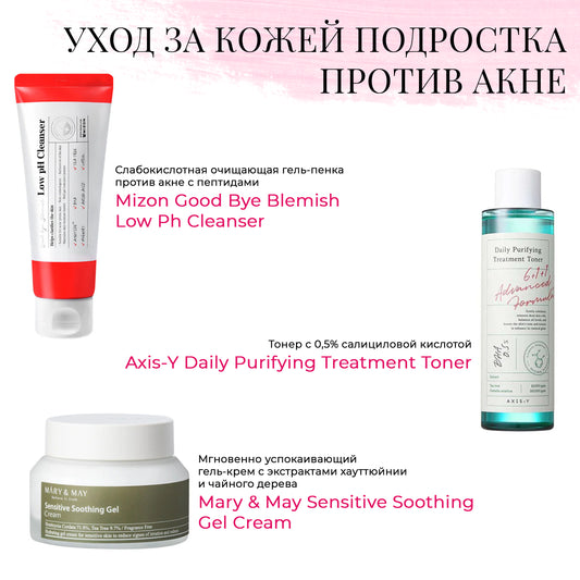 Набор подростковой уходовой косметики для кожи с акне