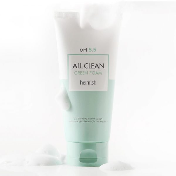 Слабокислотный гель для умывания для чувствительной кожи Heimish pH 5.5 All Clean Green Foam 150 ml